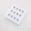 FLOWER MULTI CZ MARQUISE LEAF POLISH 316L SURGICAL STEEL L-SHAPE NOSE BOX